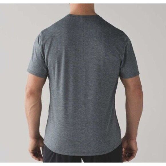 Lululemon Men’s XS - S ? Somatic Short Sleeve T-Shirt Shade Stripe Gray *Flaw - Picture 4 of 12